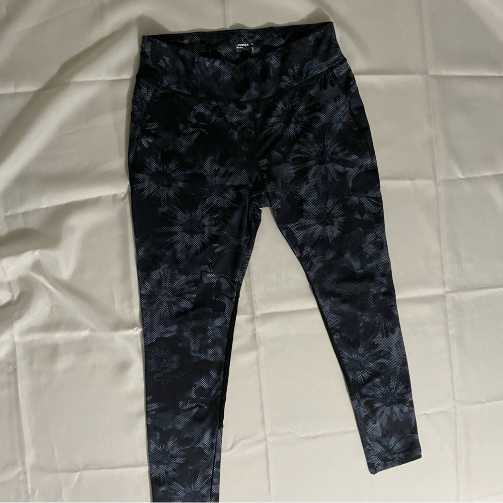 Jockey XL High Rise Performance Leggings Black Mesh Panel Athletic - Picture 4 of 14